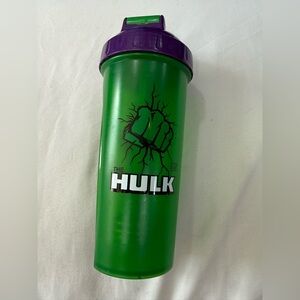 Green Hulk Shaker Bottle with Purple Lid